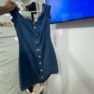 Super cute Jean dress the brand is the size is small